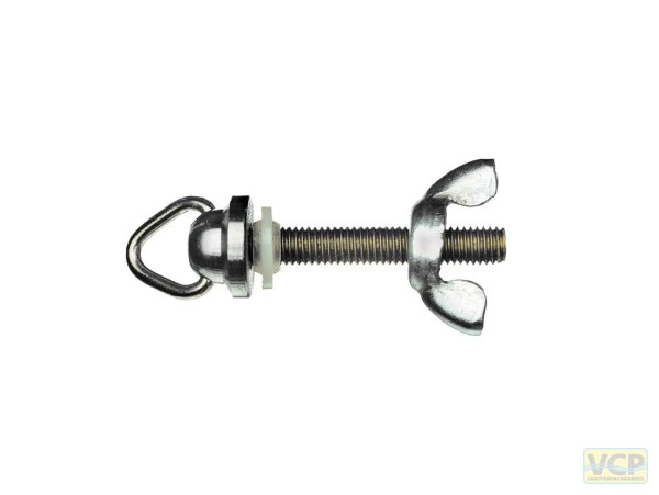 Kettenhalter Messing chrom, Stift M 6 x 10 mm