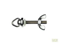 Kettenhalter Messing chrom, Stift M 6 x 10 mm