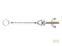 Kettenhalter Messing chrom M5 x 30mm inkl. Kugelkette 30cm