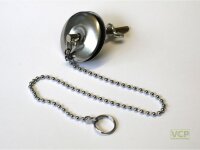 Kettenhalter, Messing chrom mit Hahnlochstopfen Ø...