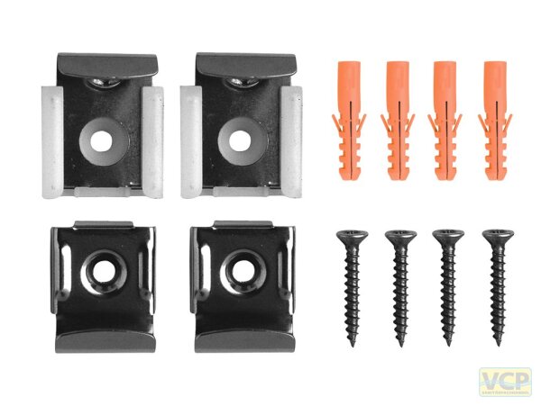 Spiegelklammer-Garnitur 4fach chrom