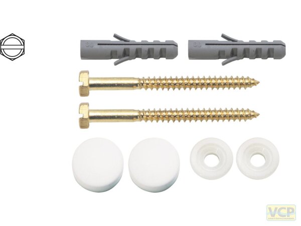 WC-Befestigung 2fach 6x70 weiß