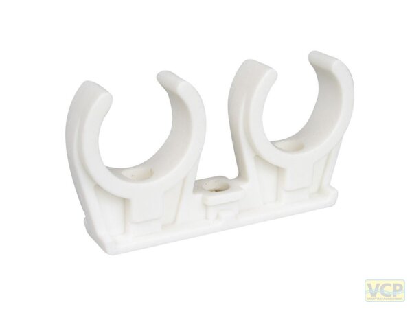 Rohr-Clip doppelt 10mm mit Messing Gewinde-Hülse