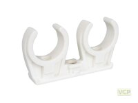 Rohr-Clip doppelt 12mm mit Messing Gewinde-Hülse