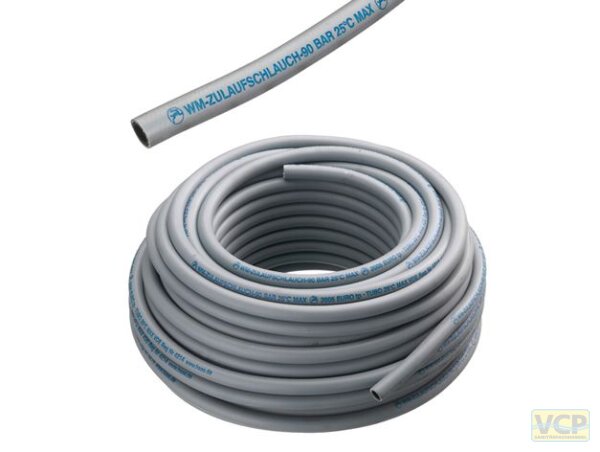 Kunststoff Zulaufschlauch 1/2" für Wasch- und Spülmaschinen, grau (bis 20°C) per lfm (Bund 40m)