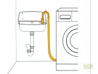 Kunststoff-Ablauf-Wellschlauch 2,5m mit Schlauchhalter