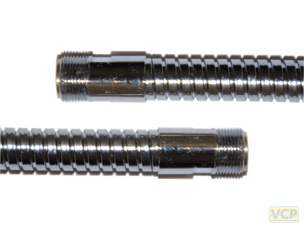 Agraff-Brauseschlauch Edelstahl verchromt 2 x M15x1Ag 2,00m Innenschlauch TPE