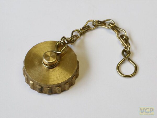 Kappe 1/2" Messing blank mit Ketterl und Dichtung