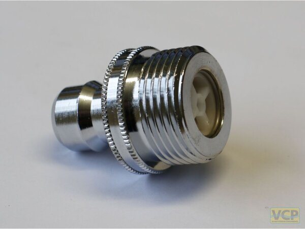 Nito-Gewindestecker 1/2"-System Messing chrom mit 3/4" Ag mit Rückflussverhinderer