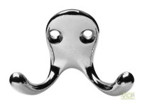 Haken doppelt Messing chrom