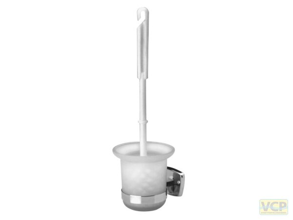 WC-Bürstengarnitur chrom/weiß/Glas