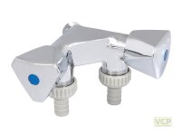 Waschgeräte-Doppelventil 1/2" chrom