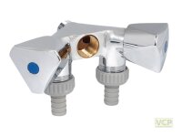 Waschgeräte-Doppelventil 1/2" chrom mit...