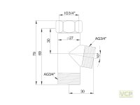Doppel-Schlauchanschluss T-Form 3/4"