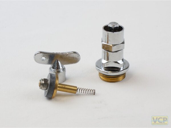 Steckschlüsseloberteil 1/2" chrom poliert mit Rückschlagkegel