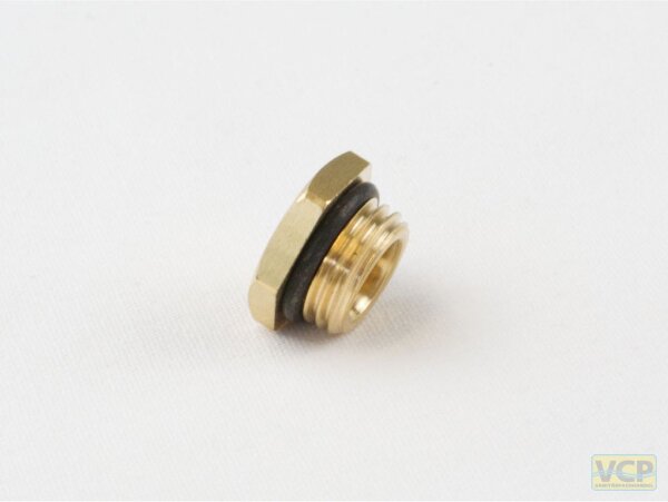 Stopfen Messing 1/4" mit Dichtung