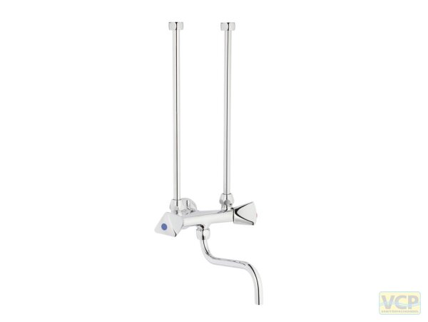 Küchen-Zweigriffmischer Serie classic-line_2 für Übertischspeicher, Rohr 12 mm, Anschluss 1/2", Ausladung 160 mm, in chrom