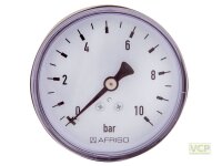 Manometer 0 - 10bar Ø 63mm 1/4"Ag hinten