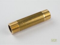 Langnippel Messing blank 1" x 60mm