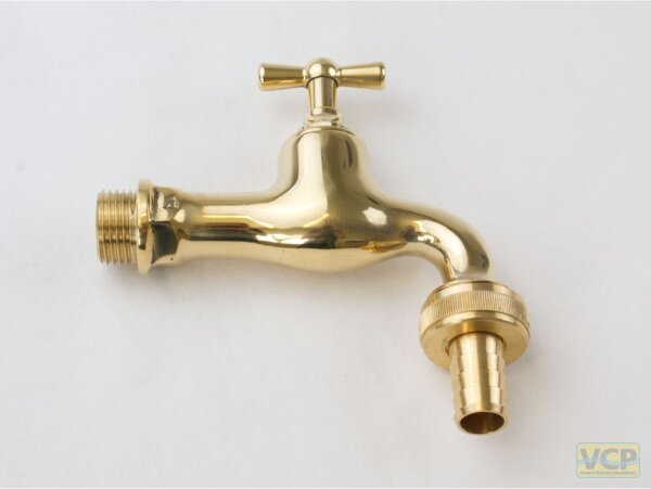 Auslaufventil Nr.3 3/4" Messing blank poliert inkl. Rosette