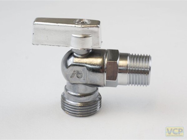 Eckkugelhahn 1/2" x 3/4" chrom matt