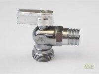 Eckkugelhahn 1/2" x 3/4" chrom matt