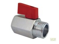 Mini-Kugelhahn 3/4" Ig x Ag Messing verchromt, Griff...