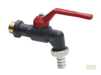 Kugelauslaufventil 1" Nylon Griff rot bis -5°...