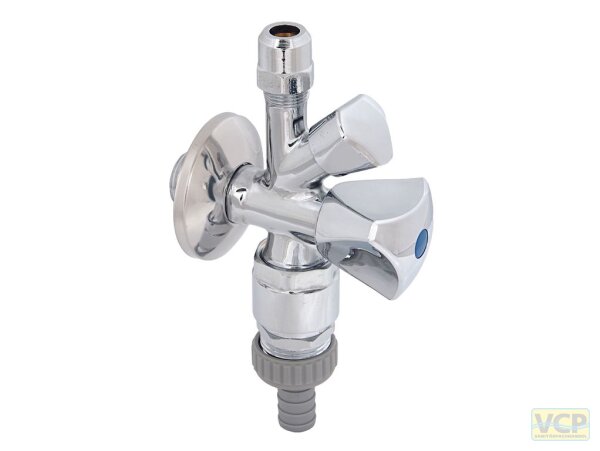 Doppelspindelventil 1/2" mit Rohrbelüfter und Rückflussverhinderer