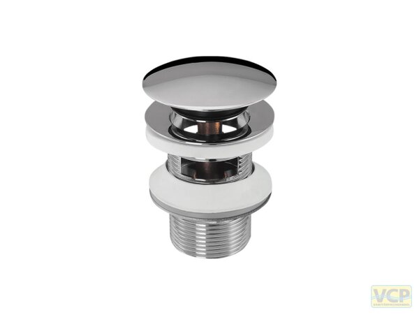 Ablaufgarnitur 5/4" Klick-Komfort Verschluss-Stopfen Ø 63mm, mit Überlauf, Mutter, Schaftlänge 80mm