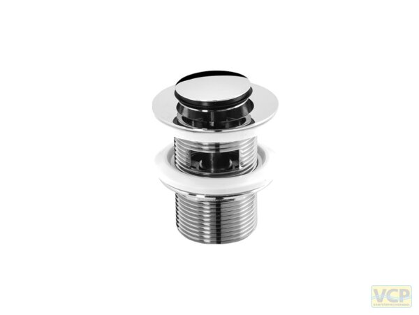 Ablaufgarnitur 5/4" Klick-Komfort Verschluss-Stopfen Ø 40mm, mit Überlauf, Mutter, Schaftlänge 70mm