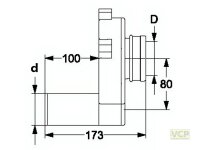 Urinal-Absaug-Siphon DN50 für waagerechten Ablauf