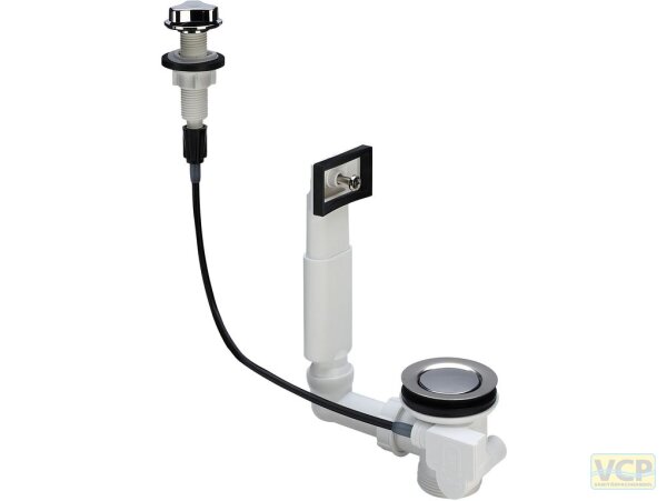 Ab-und Überlaufgarnitur 6/4" mit Bowdenzug, mit Drehgriff, eckiger Überlauf