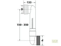 Haas-Versprungbogen waagerecht 15-35cm einstellbar DN90/110