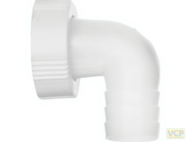 Schlauchanschlussset, PP weiß IG 1” 90°, zu Spülengeruchverschluss