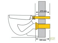 PE-Wand-WC-Anschlussgarnitur DN110/300 mit U-Scheibe und Deckkappen weiss