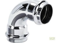 Bogen 90° 32mm verchromt aus Kupfer