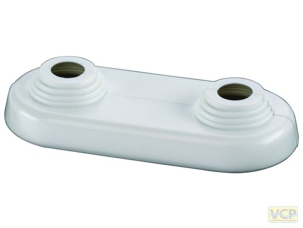 Heizkörper-Doppelrosette 10 - 22 mm weiß 87 x 10 mm Rohrabstand 50mm