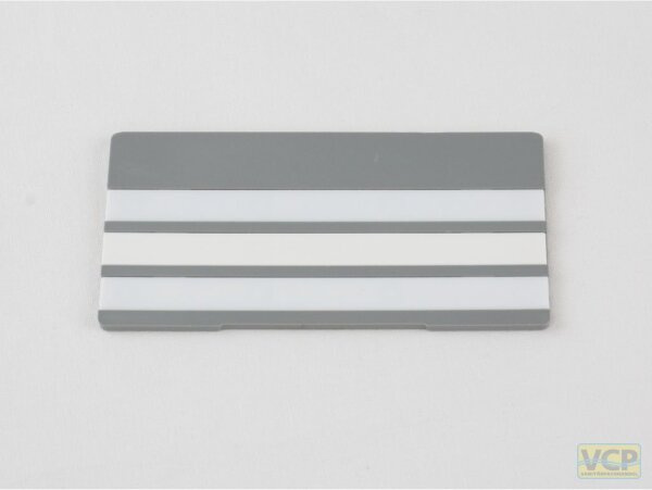 Schilder mit 3 Schriftleisten 100 x 50 mm grau