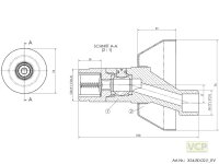 Exzenter-Anschluss absperrbar 1/2" x 3/4" chrom ±17mm L=100mm mit RV