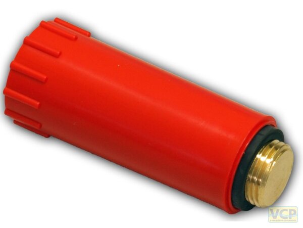 Baustopfen 3/4" Rot mit Messinggewinde