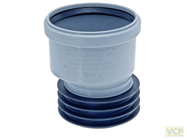 PP-Universal-Steckmuffe  DN 110 x 110 exzentrisch für dickwandige Rohre