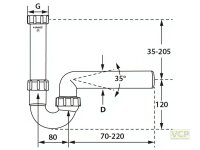Kugelgelenk-Siphon 6/4" DN40 ohne...