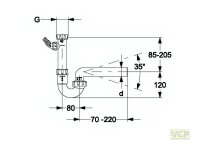 Kugelgelenk-Siphon 6/4" DN40 mit...