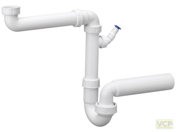 Raumspar-Kugelgelenk-Siphon 6/4" DN40 mit Anschluss