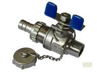 KFE-Hahn Edelstahl 1/2" Ag x 3/4" V4A mit Hebel...