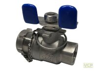 KFE-Hahn Edelstahl 1/2" Ig x 3/4" V4A mit Hebel...