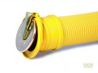 Rohrendklappe für Drainage-Rohre, DN110 gelb