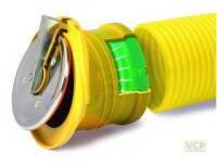 Rohrendklappe für Drainage-Rohre, DN110 gelb