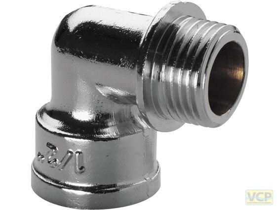 Winkel Messing chrom 90° 1/2" Ig x Ag Marktmodell